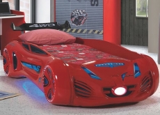Детская кровать машина MUSVENUS Future Car (Tesla) Red с подсветкой, музыкой, пультом, спойлером